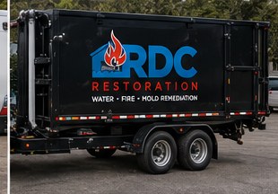 RDC Restoration dumpster trailer for cleanup